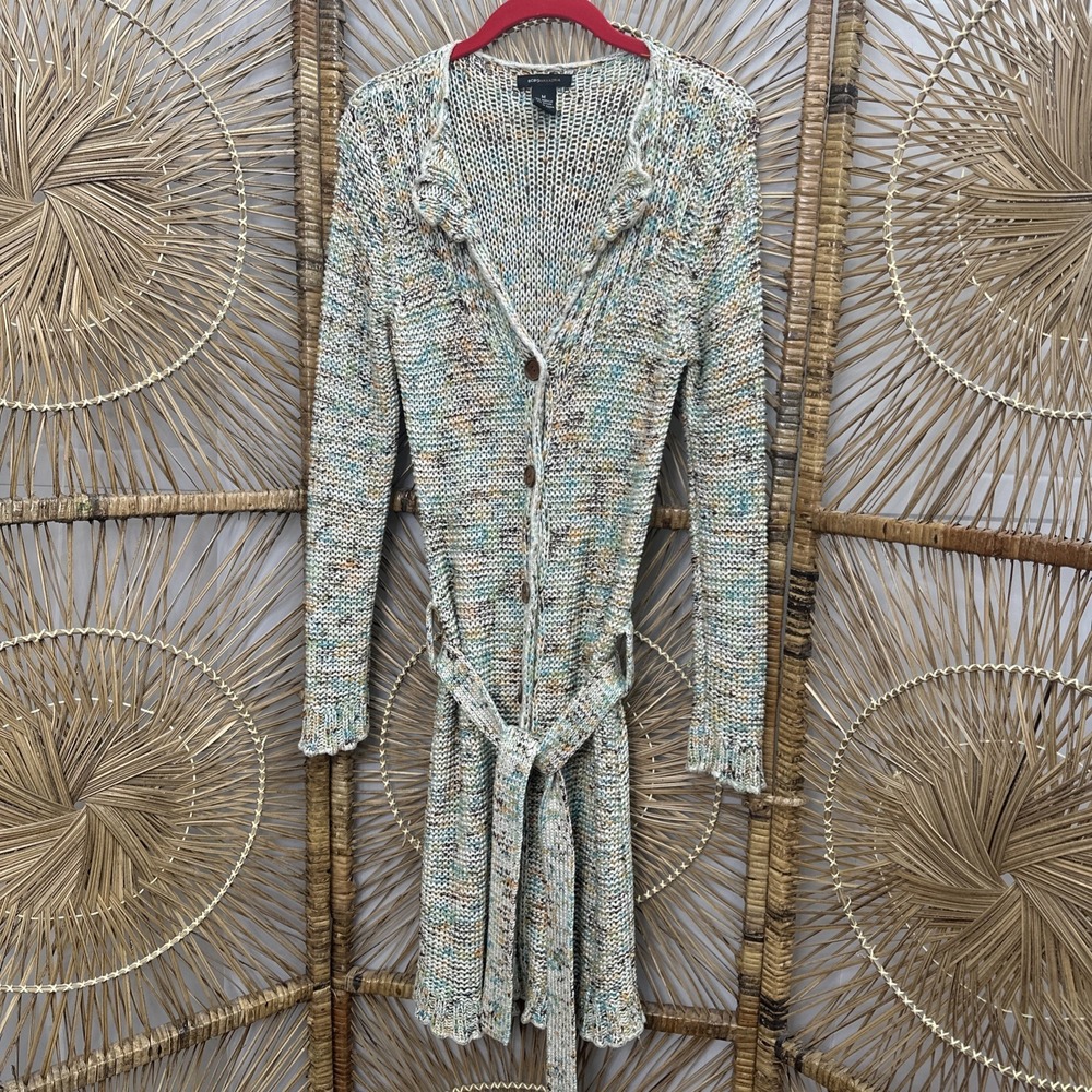 Y2K BCBG Duster Cardigan Belted Medium Multi Color